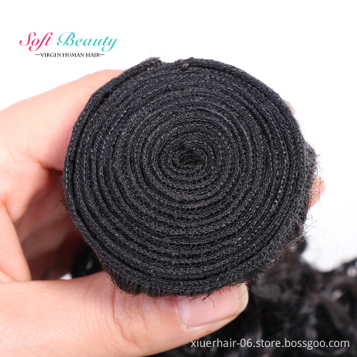 Xuchang Hair Factory Raw Virgin Cuticle Aligned Hair Bundles with Lace Closure,Unprocessed Mink Brazilian Hair Vendor